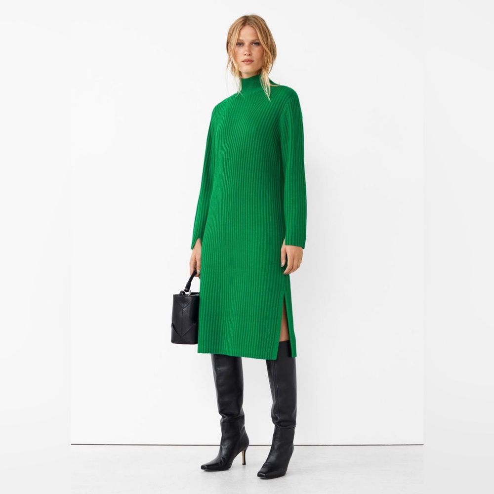 & OTHER STORIES Turtleneck Knit Midi Dress
